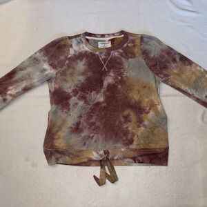 Tie-Dye Drawstring Hem Sweatshirt - Multicolor size 2X